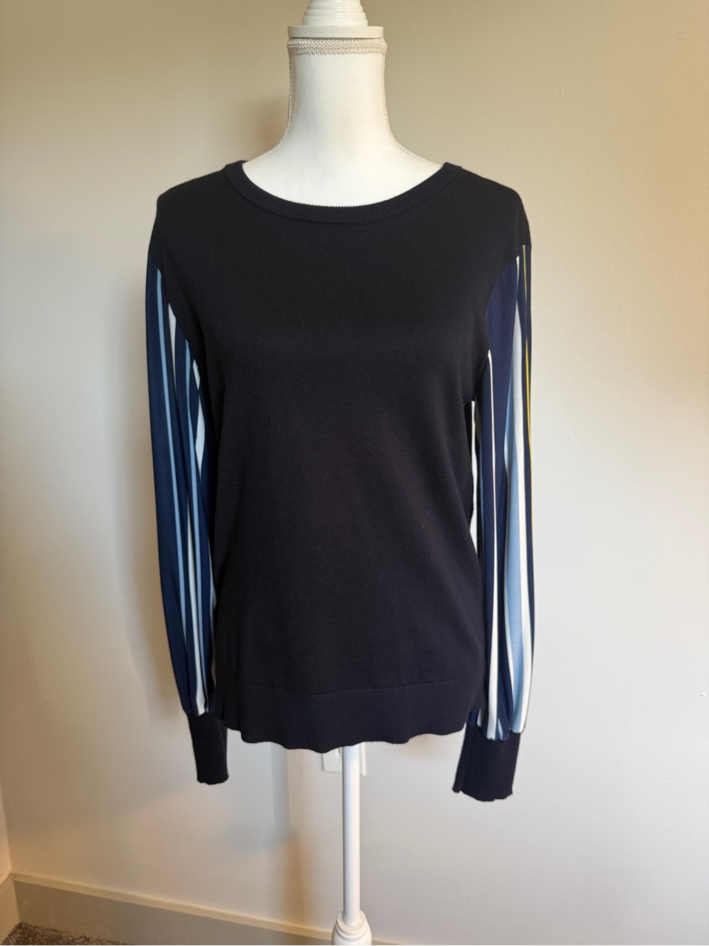 DKNY Mixed-Media Knit Pullover Sweater